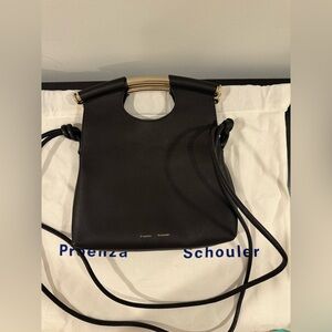 Proenza Schouler Black Crossbody Bag with Gold Accents